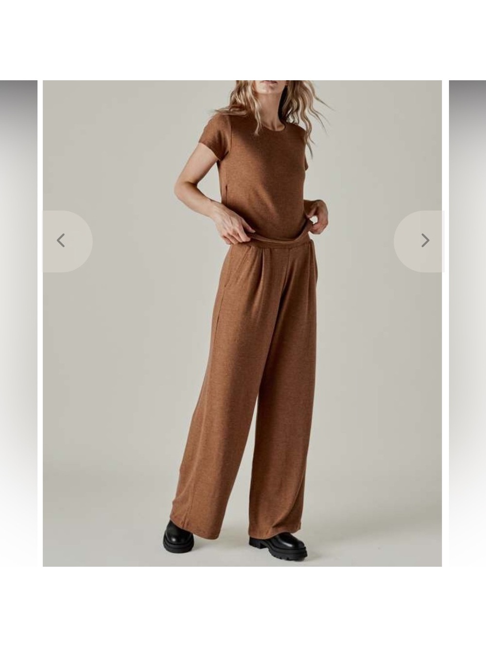 Leset Lauren Pleated Pocket Pants in Brown Size Large (runs small)